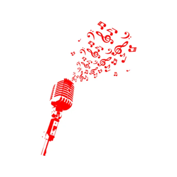 Nota Musical Com Microfone Notas Musicais — Fotografia de Stock