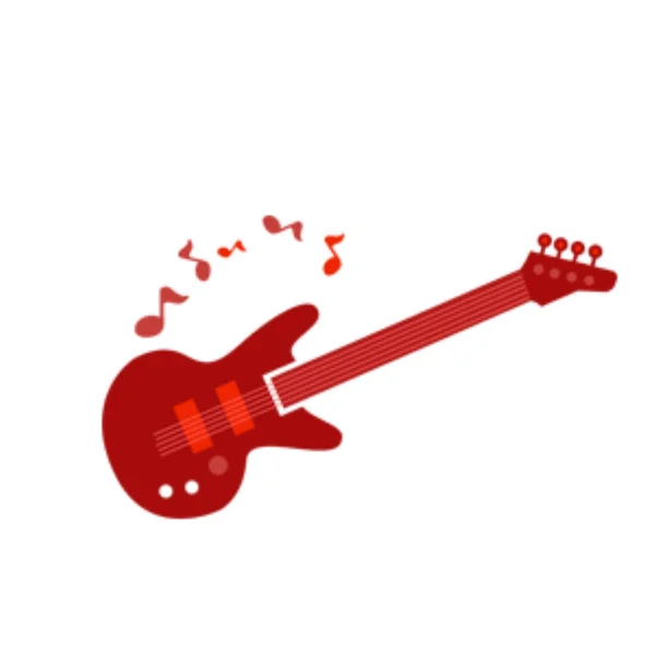 Gitarren Ikone Cartoon Stil Isoliert Auf Weißem Hintergrund Musikalisches Symbol — Stockfoto