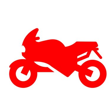 Motosiklet ikonu. Web için yarış bisikleti vektör simgelerinin düz çizimi