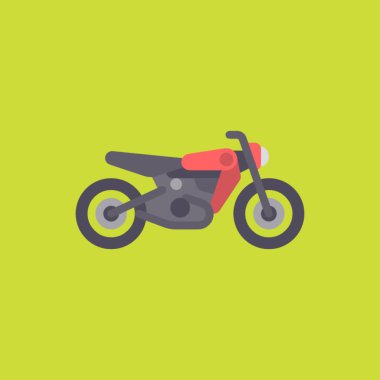 Motosiklet ikonu. Web tasarımı için bisiklet vektör logosu konseptinin düz çizimi