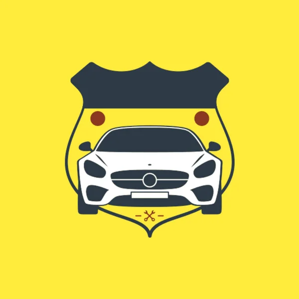 Ikona Samochodu Żółtym Tle — Zdjęcie stockowe