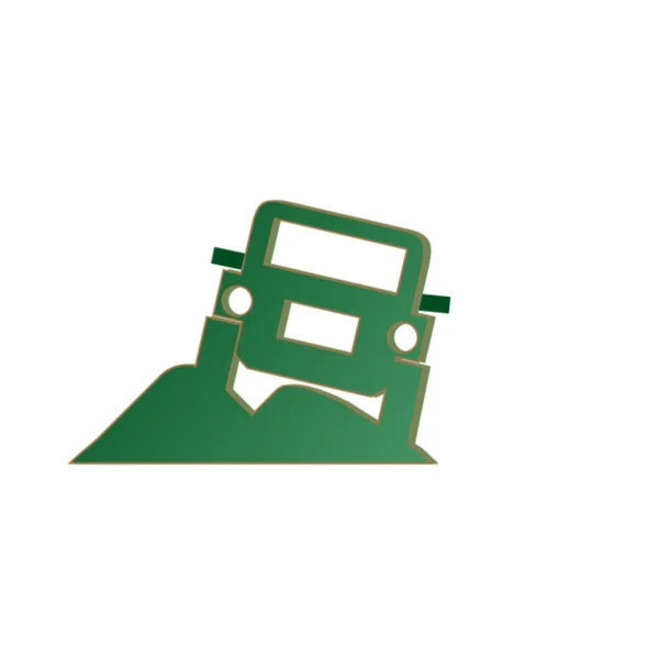 Зелений Автомобіль Значок Плоска Ілюстрація Побудови Дорожніх Векторних Іконок Інтернету — стокове фото