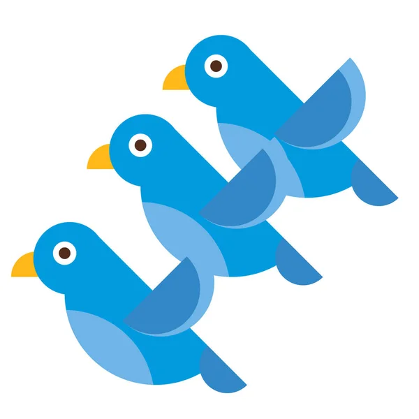 Modrý Pták Ikona Vektor Ilustrace Design — Stock fotografie