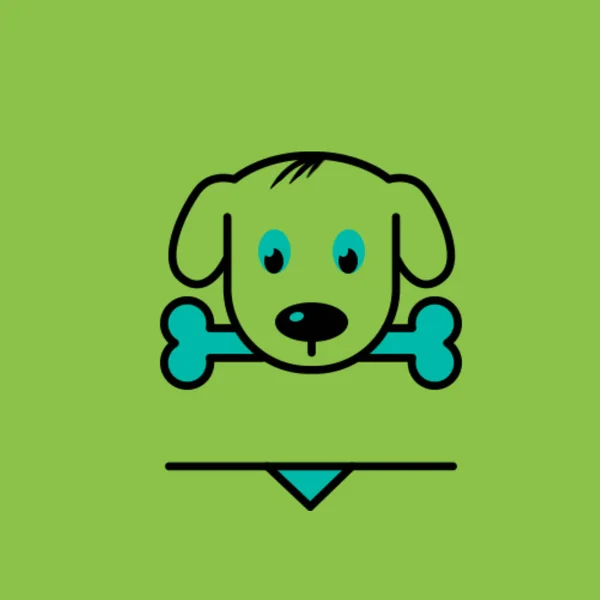 Векторна Ілюстрація Значка Собаки Колі Довгою Тінь — стокове фото