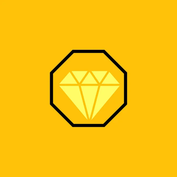 Diamante Vettoriale Illustrazione Sfondo Giallo — Foto Stock