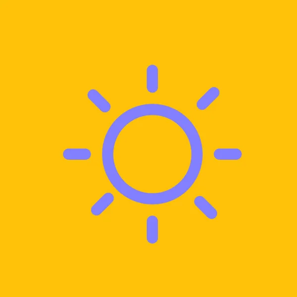 黄色上的太阳矢量图标 — 图库照片