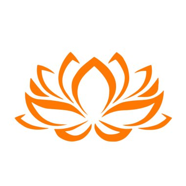 Beyaz arkaplanda turuncu renkli çiçek logosu tasarımı