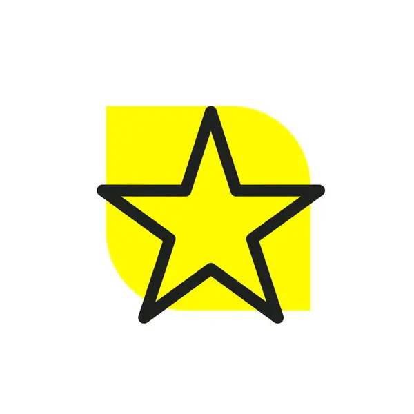 Sarı arkaplan ve beyaz arkaplan ile siyah yıldız logosu tasarımı