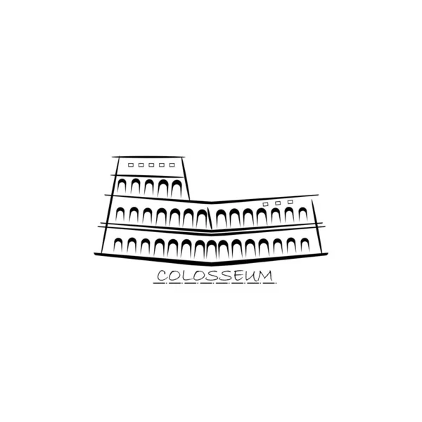 Koloseum Ikona Wektor Ilustracja Symbol Projekt — Wektor stockowy