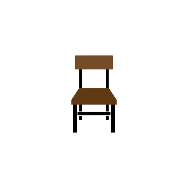 Desenho Símbolo Ilustração Ícono Cadeira Madeira — Vetor de Stock