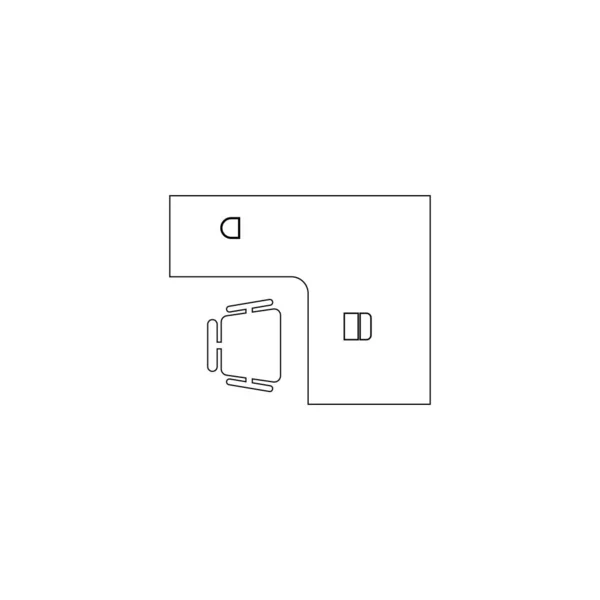 Office Desk Icon Vector Illustration Symbol Design — Stockvector