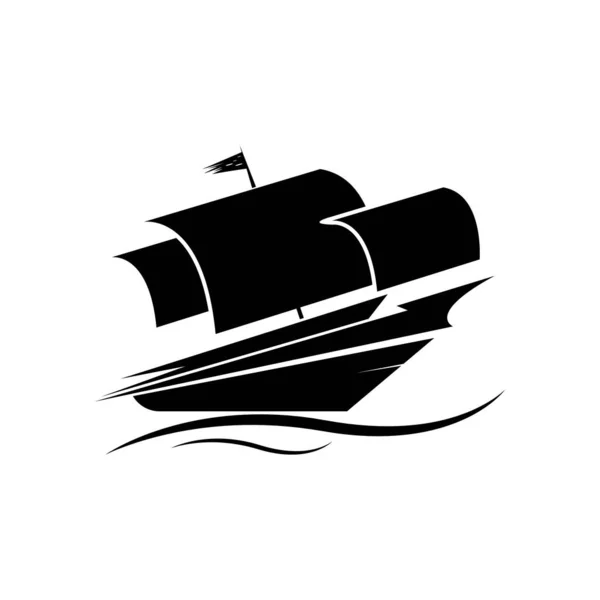Projeto Símbolo Ilustração Vector Navio Mar — Vetor de Stock