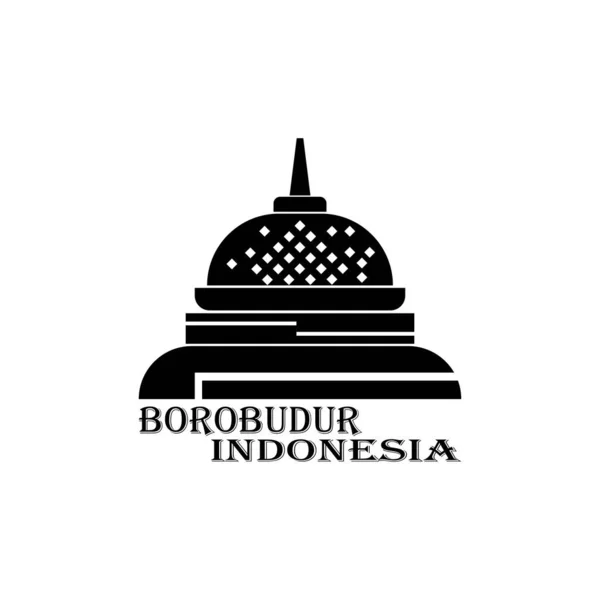 Borobudur Temple Icon Vector Illustration Symbol Design — Stockový vektor