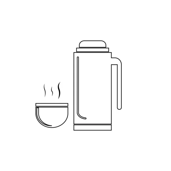 Hot Water Thermos Icon Vector Ilustration Symbol Design — Vetor de Stock