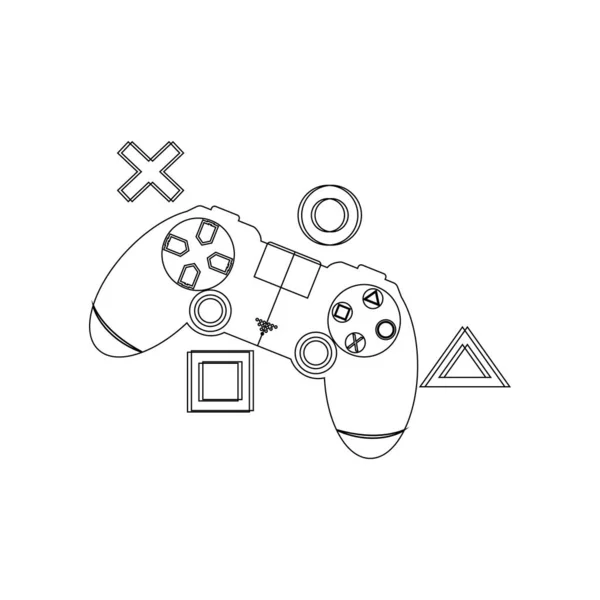 Game Controller Icon Vector Illustration Symbol Tervezés — Stock Vector