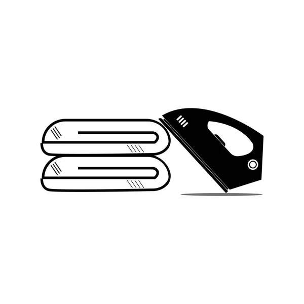 Steam Iron Icon Vector Ilustration Symbol Design — Vetor de Stock