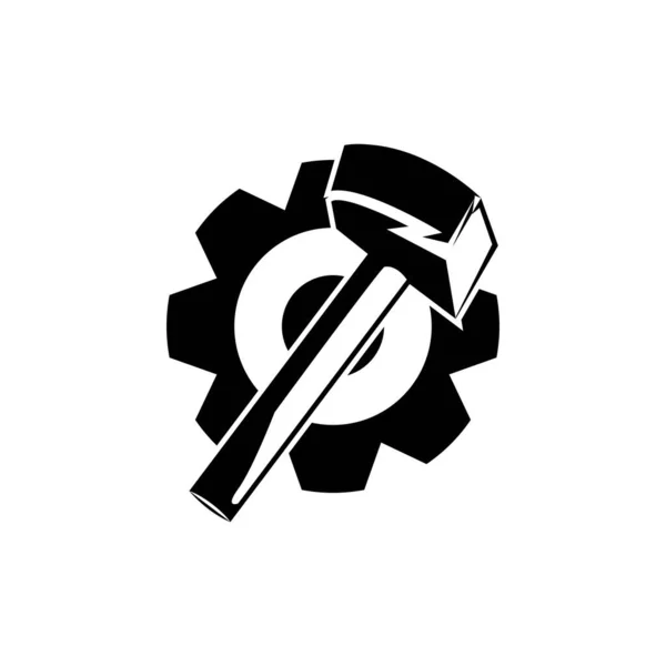 Hammer Icon Vector Illustration Symbol Design — Vector de stock