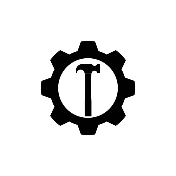 Молоток Значок Векторна Ілюстрація Дизайн Символу — стоковий вектор