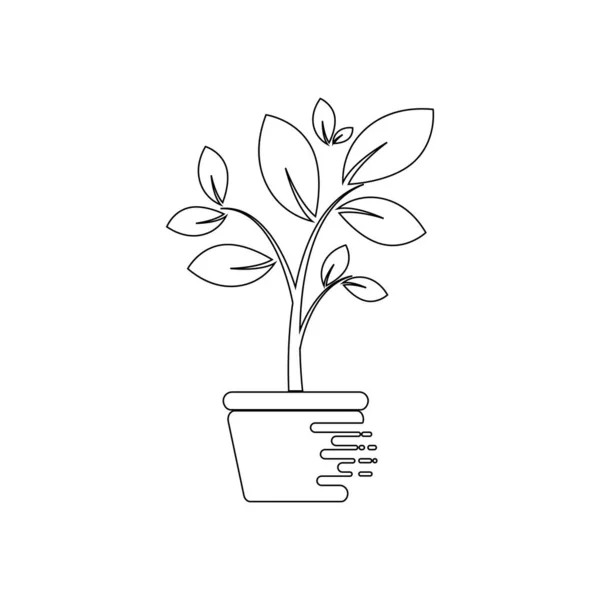 Icon Vector Illlustration Symbol Tervezés Pot Növénye — Stock Vector