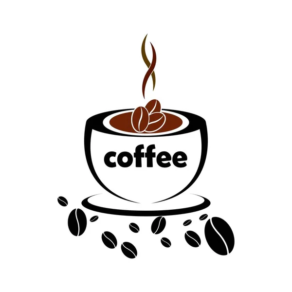 Chicco Caffè Icona Vettoriale Illustrazione Simbolo Design — Vettoriale Stock