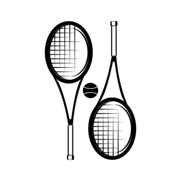 Tennis Alanı Racket Kon Vector Sürüstüyonu Ybol Desi — Stok Vektör