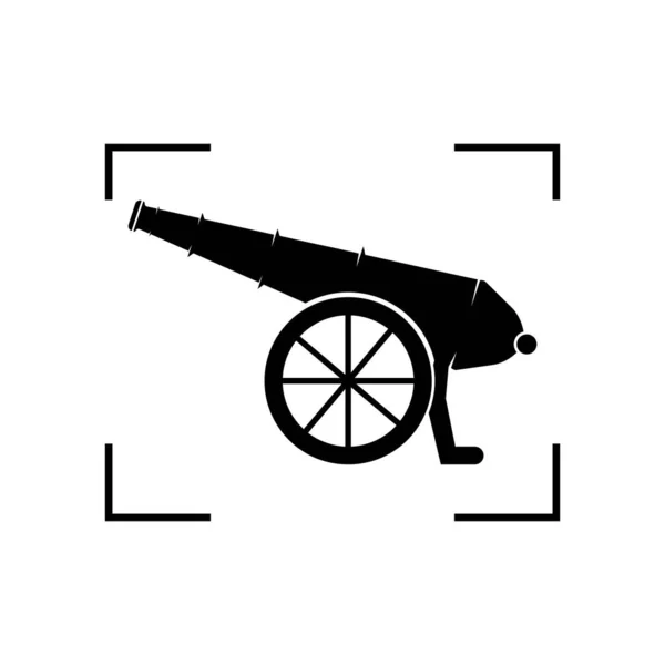 Cannon Konu Vector Lüstüyonu Mbol Desi — Stok Vektör