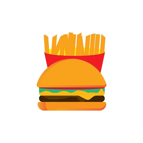Burger Icon Vector Illustration Symbol Design — Vettoriale Stock