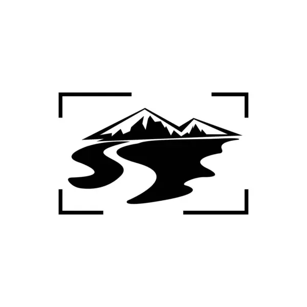 Symbole Illustration Des Vecteurs Rivière Montagne Conception — Image vectorielle
