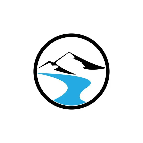 Diseño Del Símbolo Ilustración Vectores Río Montaña — Vector de stock