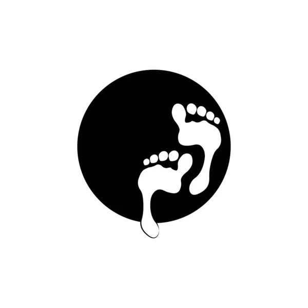 Human Footprint Icon Vector Illustrasi Sismbol Design - Stok Vektor