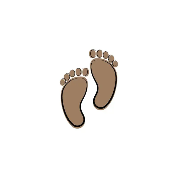 Human Footprint Icon Vector Illustrasi Sismbol Design - Stok Vektor