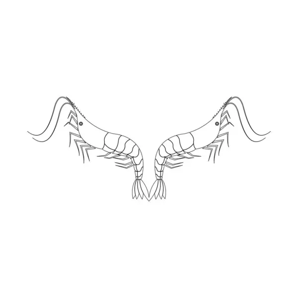 Креветка Значок Векторна Ілюстрація Символ Дизайн — стоковий вектор