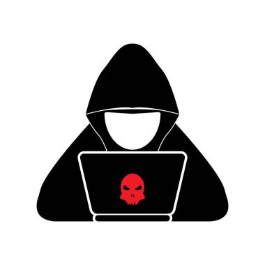 HACKER İKONU VECTOR SİLÜSTÜYONU SİMBOL DESİGN