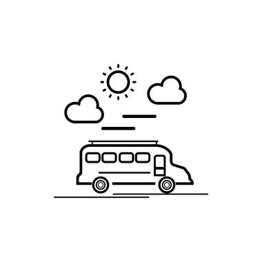 bus simgesi vektör illüstrasyon tasarımı