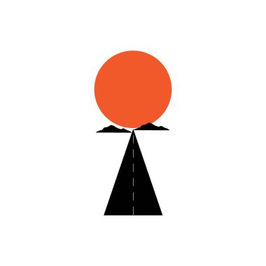 Uzun yol ikonu VECTOR ILLUSTRASYON Sembol DESİGN