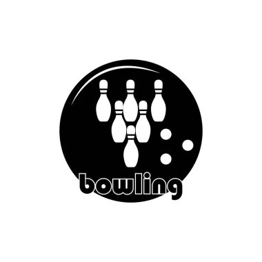 Bowling ikonu vektör illüstrasyon tasarımı