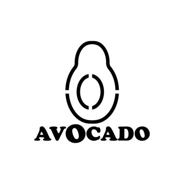 avokado simgesi vektör illüstrasyon tasarımı