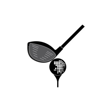 GOLF Klübü ikon VECTOR SİLÜSTÜYONU SİYBOL DESİGN
