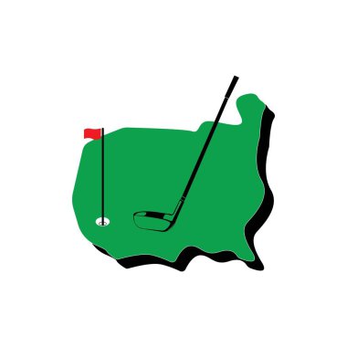 GOLF Klübü ikon VECTOR SİLÜSTÜYONU SİYBOL DESİGN