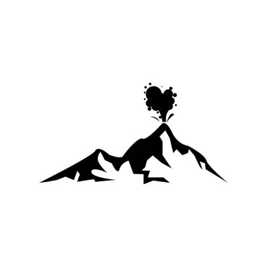 Patlayan volkan ikonu vektör illüstrasyon sembolü tasarımı