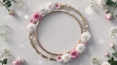 Premium 3D Rose Frame Düğün Slayt Gösterisi Şablonu