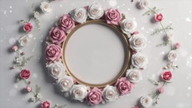 3D Gül Çerçeveli Düğün Davetiyesi Slayt Gösterisi