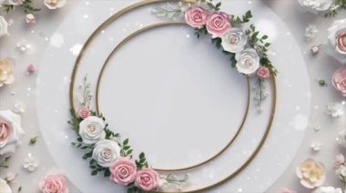 Lüks 3D Gül Düğün Slayt Gösterisi Şablonu