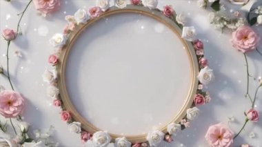 Romantik 3D Rose Frame Düğün Davetiyesi Video Şablonu