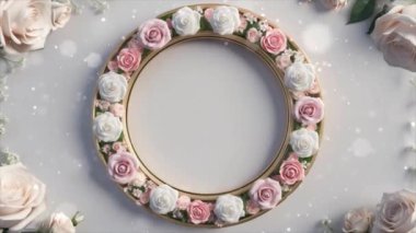 Zarif 3D Rose Frame Düğün Davetiyesi Slayt Gösterisi