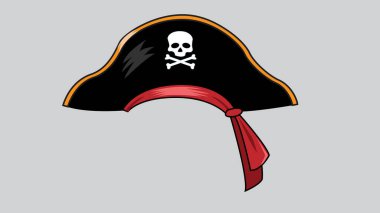 Korsan şapka düz vektör çizimi