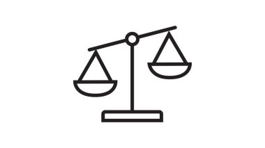 Beyaz arkaplanda Libra satır simgesi vektörü