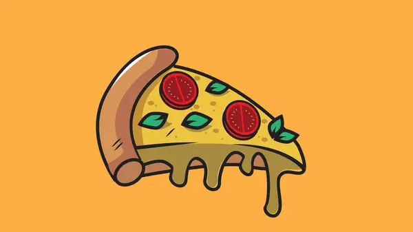 Włoski Pizza Plasterek Wektor Ilustracji — Zdjęcie stockowe