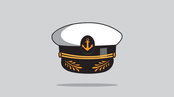 Kapitán Nebo Námořník Klobouk Vektorové Ilustrace — Stock fotografie