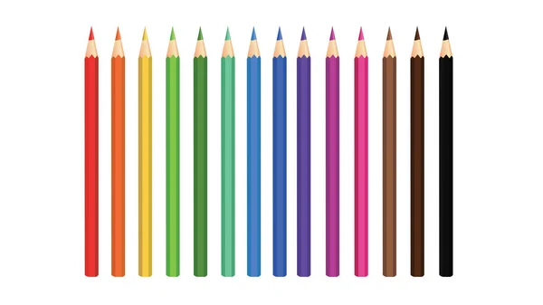 Zestaw Ilustracji Wektor Koloru Ołówka — Zdjęcie stockowe
